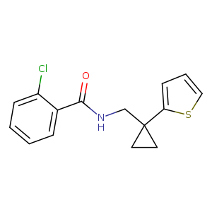 2-chloro-N-{[1-(thiophen-2-yl)cyclopropyl]methyl}benzamide