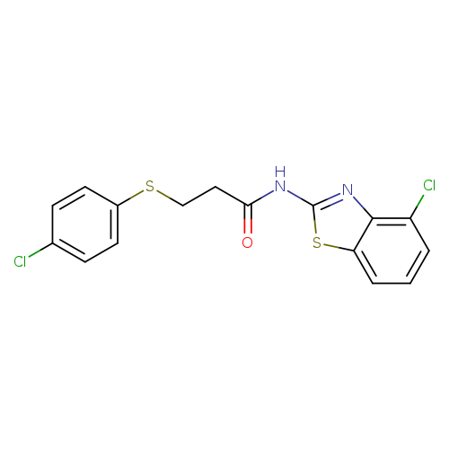 N-(4-chloro-1,3-benzothiazol-2-yl)-3-[(4-chlorophenyl)sulfanyl]propanamide