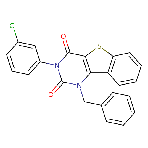 3-benzyl-5-(3-chlorophenyl)-8-thia-3,5-diazatricyclo[7.4.0.0^{2,7}]trideca-1(9),2(7),10,12-tetraene-4,6-dione