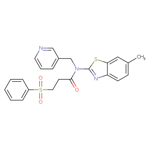 3-(benzenesulfonyl)-N-(6-methyl-1,3-benzothiazol-2-yl)-N-[(pyridin-3-yl)methyl]propanamide