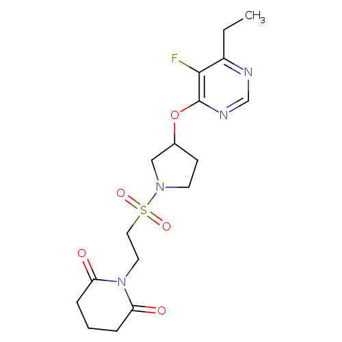 1-[2-({3-[(6-ethyl-5-fluoropyrimidin-4-yl)oxy]pyrrolidin-1-yl}sulfonyl)ethyl]piperidine-2,6-dione