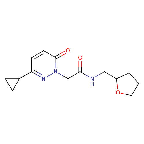 2-(3-cyclopropyl-6-oxo-1,6-dihydropyridazin-1-yl)-N-[(oxolan-2-yl)methyl]acetamide