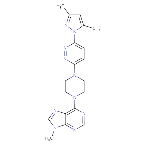 6-{4-[6-(3,5-dimethyl-1H-pyrazol-1-yl)pyridazin-3-yl]piperazin-1-yl}-9-methyl-9H-purine