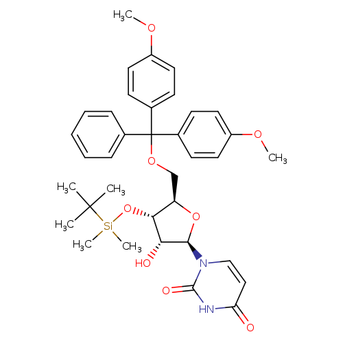 1-((2R,3R,4S,5R)-5-((Bis(4-methoxyphenyl)(phenyl)methoxy)methyl)-4-((tert-butyldimethylsilyl)oxy)-3-hydroxytetrahydrofuran-2-yl)pyrimidine-2,4(1H,3H)-dione