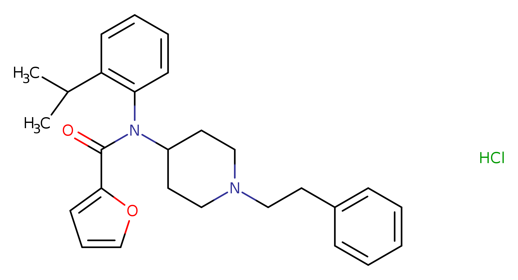 N-(2-isopropylphenyl)-N-(1-phenethylpiperidin-4-yl)furan-2-carboxamide,monohydrochloride