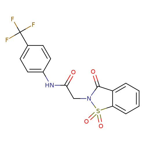 N-[4-(trifluoromethyl)phenyl]-2-(1,1,3-trioxo-1,3-dihydro-2H-1,2-benzisothiazol-2-yl)acetamide