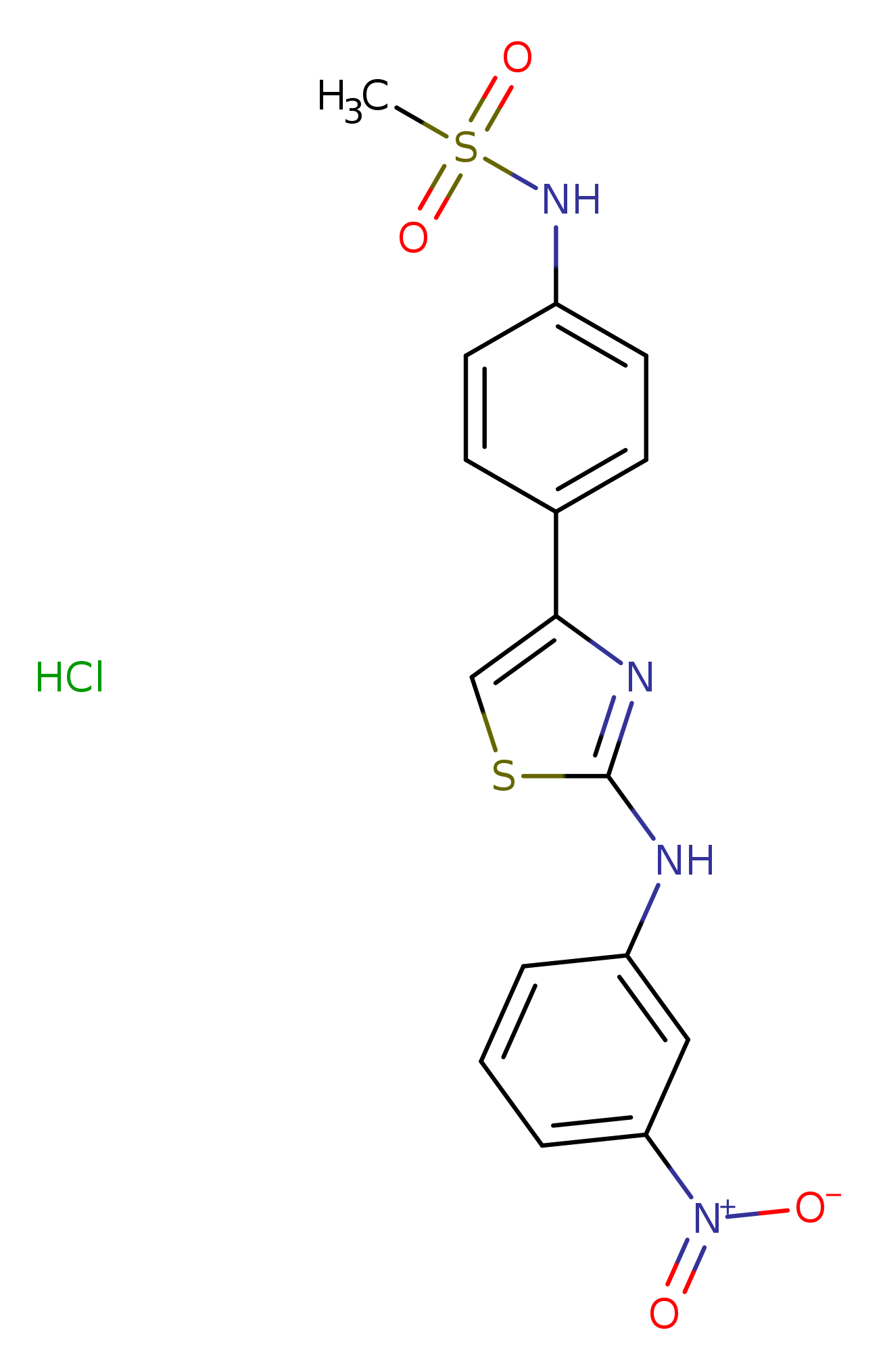 N-(4-{2-[(3-nitrophenyl)amino]-1,3-thiazol-4-yl}phenyl)methanesulfonamide hydrochloride