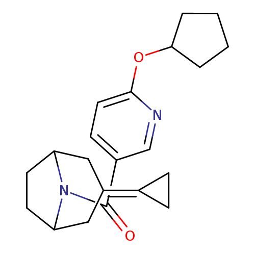 8-[6-(cyclopentyloxy)pyridine-3-carbonyl]-3-cyclopropylidene-8-azabicyclo[3.2.1]octane
