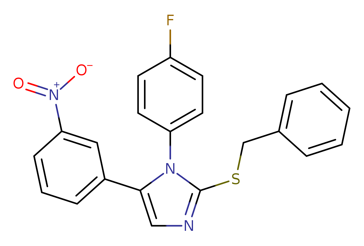 2-(benzylsulfanyl)-1-(4-fluorophenyl)-5-(3-nitrophenyl)-1H-imidazole