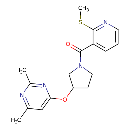 2,4-dimethyl-6-({1-[2-(methylsulfanyl)pyridine-3-carbonyl]pyrrolidin-3-yl}oxy)pyrimidine