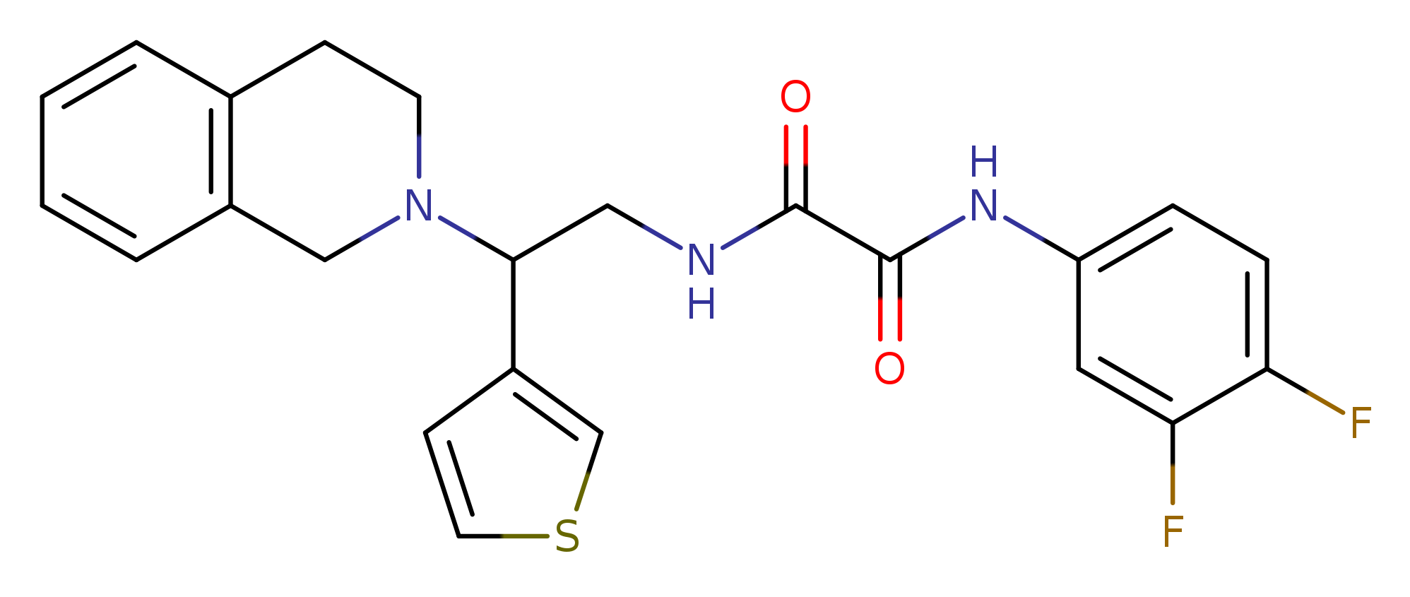 N'-(3,4-difluorophenyl)-N-[2-(1,2,3,4-tetrahydroisoquinolin-2-yl)-2-(thiophen-3-yl)ethyl]ethanediamide