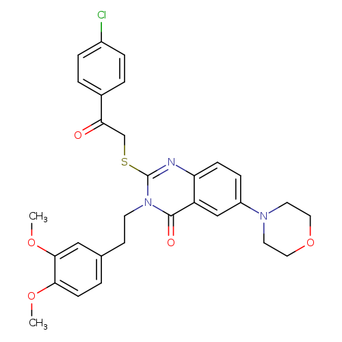 2-{[2-(4-chlorophenyl)-2-oxoethyl]sulfanyl}-3-[2-(3,4-dimethoxyphenyl)ethyl]-6-(morpholin-4-yl)-3,4-dihydroquinazolin-4-one