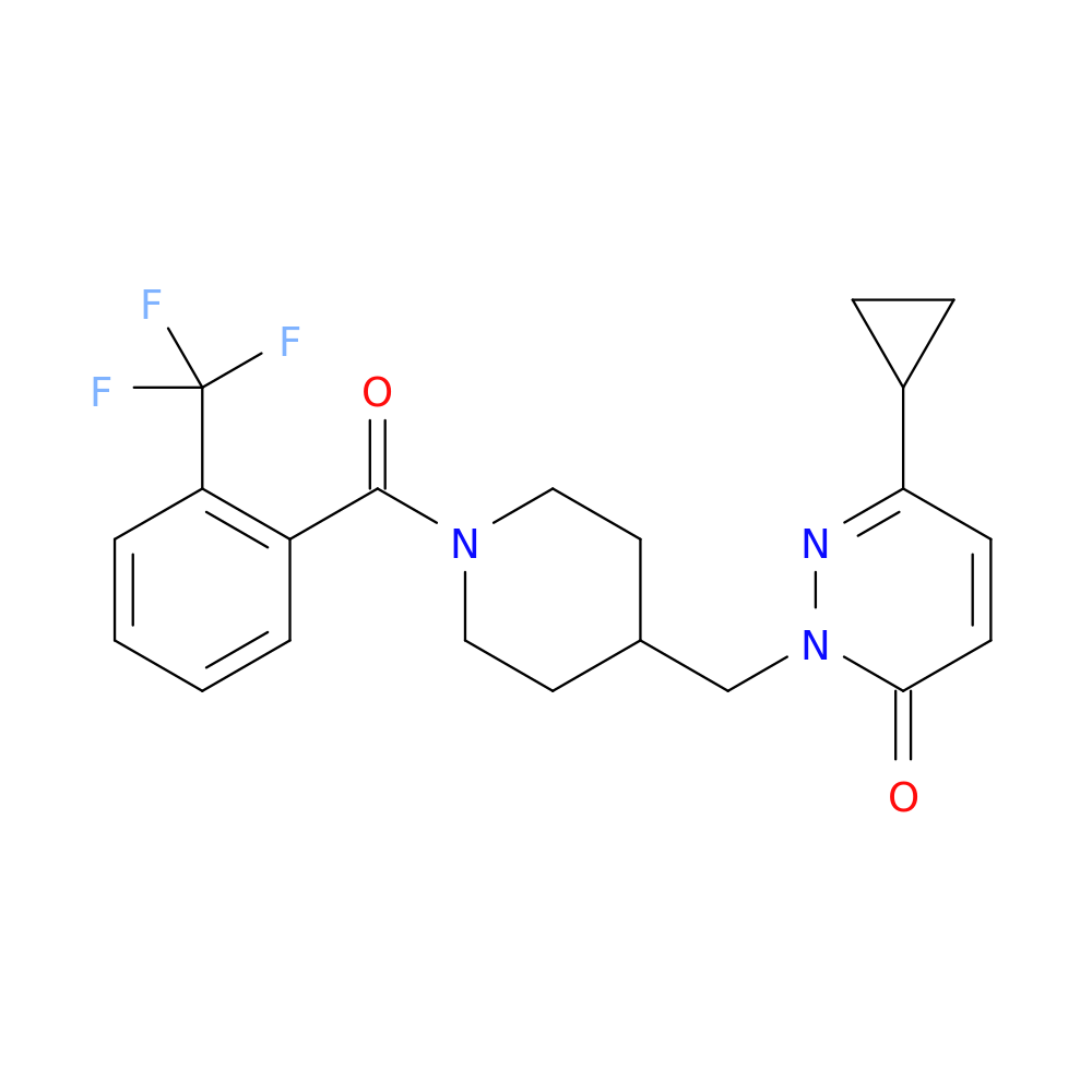 6-cyclopropyl-2-({1-[2-(trifluoromethyl)benzoyl]piperidin-4-yl}methyl)-2,3-dihydropyridazin-3-one