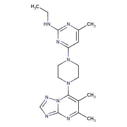 4-(4-{5,6-dimethyl-[1,2,4]triazolo[1,5-a]pyrimidin-7-yl}piperazin-1-yl)-N-ethyl-6-methylpyrimidin-2-amine