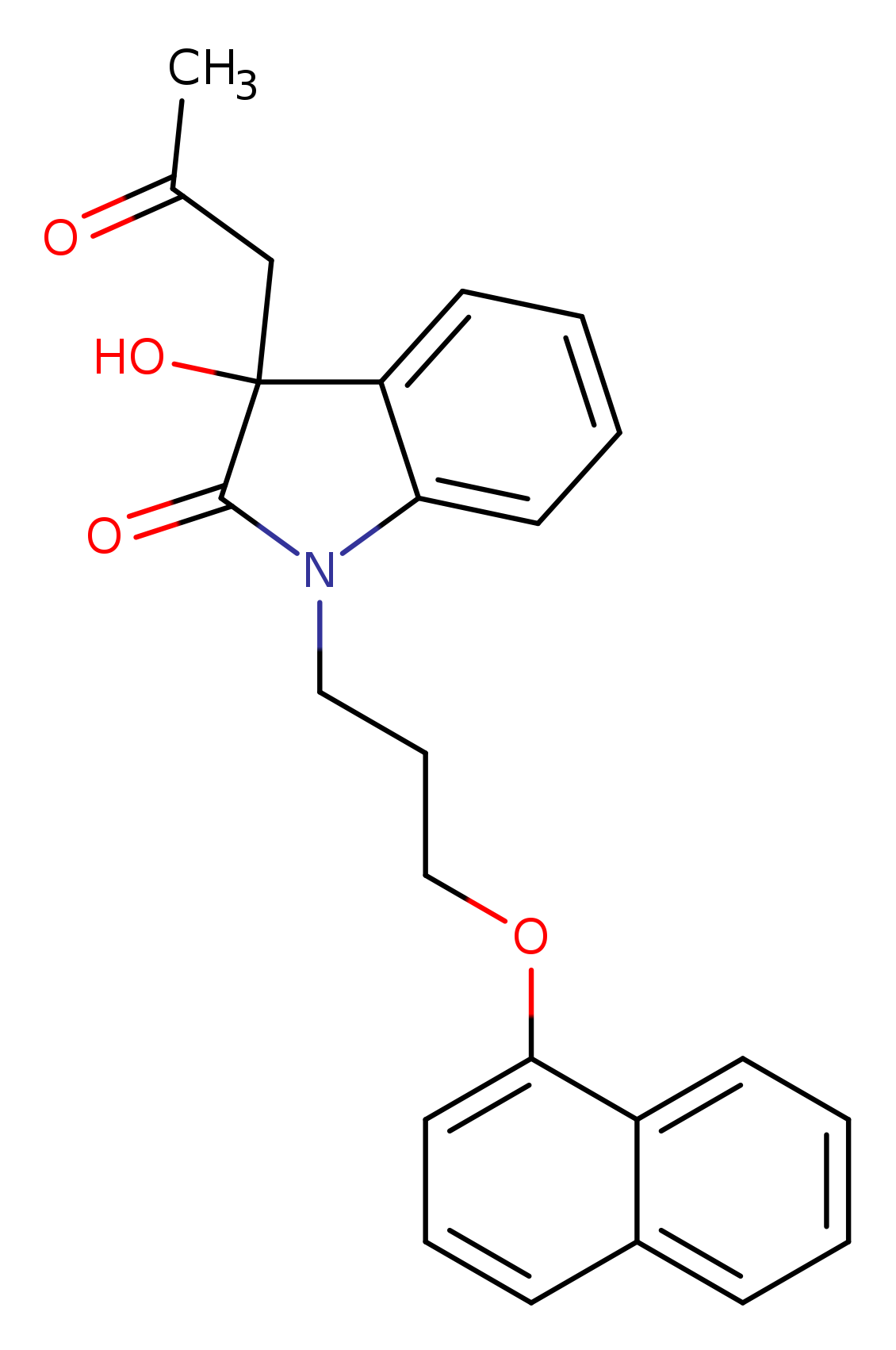 3-hydroxy-1-[3-(naphthalen-1-yloxy)propyl]-3-(2-oxopropyl)-2,3-dihydro-1H-indol-2-one