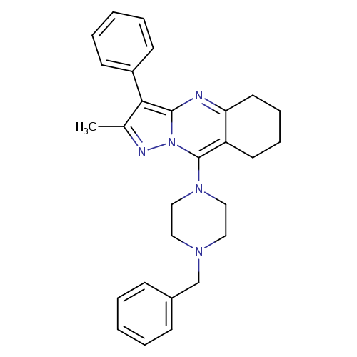1-benzyl-4-{2-methyl-3-phenyl-5H,6H,7H,8H-pyrazolo[3,2-b]quinazolin-9-yl}piperazine