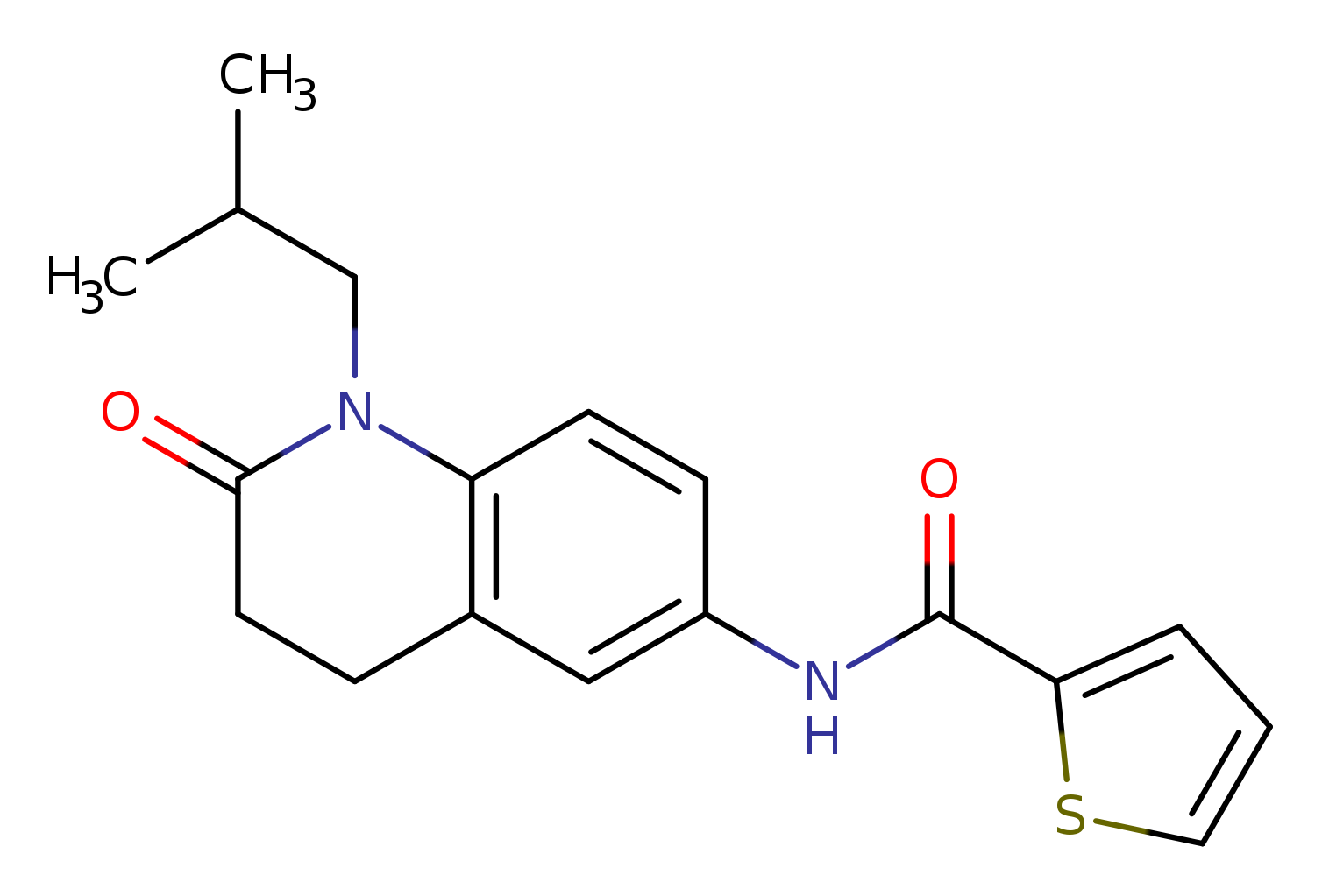 N-[1-(2-methylpropyl)-2-oxo-1,2,3,4-tetrahydroquinolin-6-yl]thiophene-2-carboxamide