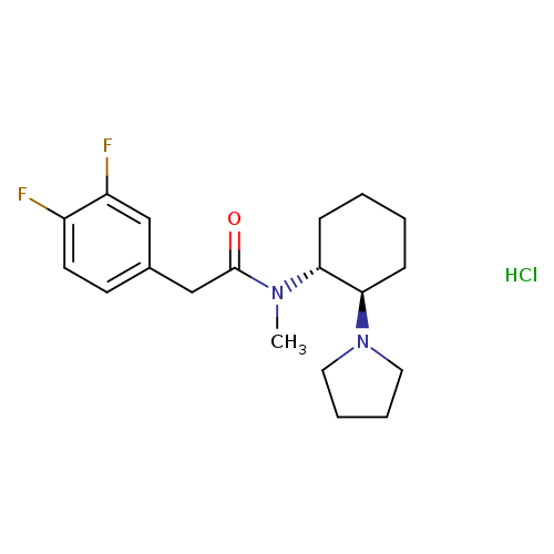 <em>trans</em>-<em>rel</em>-3,4-difluoro-N-methyl-N-[(2-(1-pyrrolidinyl)cyclohexyl]-benzeneacetamide, monohydrochloride