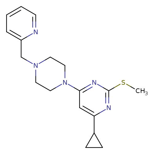 4-cyclopropyl-2-(methylsulfanyl)-6-{4-[(pyridin-2-yl)methyl]piperazin-1-yl}pyrimidine