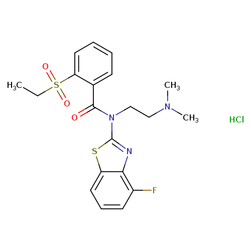 N-[2-(dimethylamino)ethyl]-2-(ethanesulfonyl)-N-(4-fluoro-1,3-benzothiazol-2-yl)benzamide hydrochloride