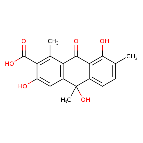 9,10-dihydro-3,8,10-trihydroxy-1,7,10-trimethyl-9-oxo-2-anthracenecarboxylic acid