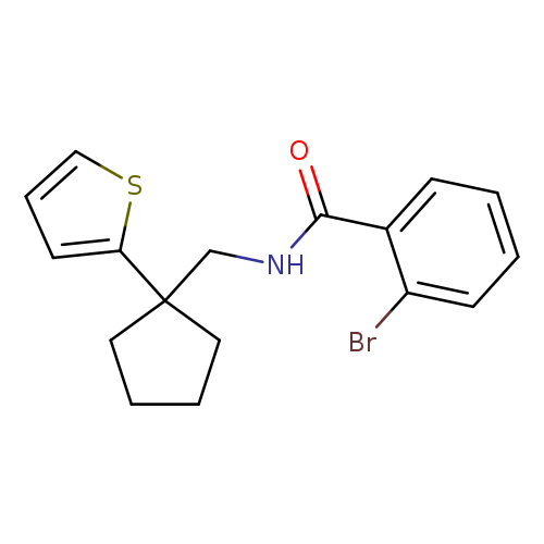 2-bromo-N-{[1-(thiophen-2-yl)cyclopentyl]methyl}benzamide