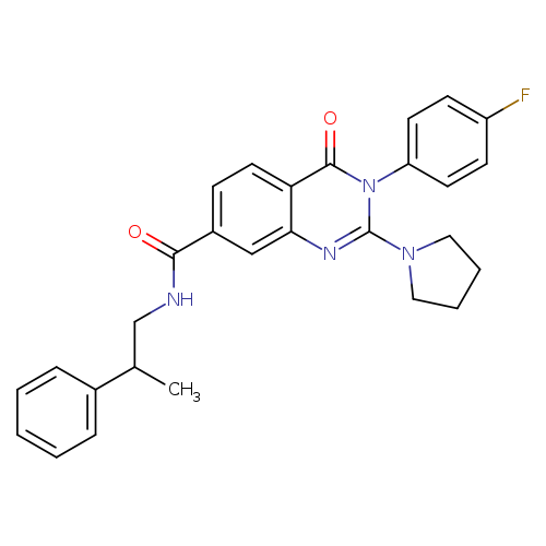 3-(4-fluorophenyl)-4-oxo-N-(2-phenylpropyl)-2-(pyrrolidin-1-yl)-3,4-dihydroquinazoline-7-carboxamide