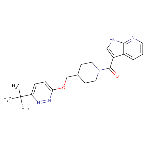 3-tert-butyl-6-[(1-{1H-pyrrolo[2,3-b]pyridine-3-carbonyl}piperidin-4-yl)methoxy]pyridazine
