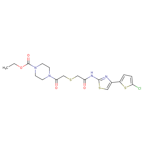ethyl 4-{2-[({[4-(5-chlorothiophen-2-yl)-1,3-thiazol-2-yl]carbamoyl}methyl)sulfanyl]acetyl}piperazine-1-carboxylate