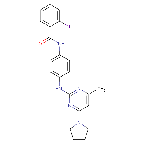 2-iodo-N-(4-{[4-methyl-6-(pyrrolidin-1-yl)pyrimidin-2-yl]amino}phenyl)benzamide
