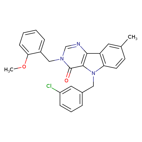 5-[(3-chlorophenyl)methyl]-3-[(2-methoxyphenyl)methyl]-8-methyl-3H,4H,5H-pyrimido[5,4-b]indol-4-one