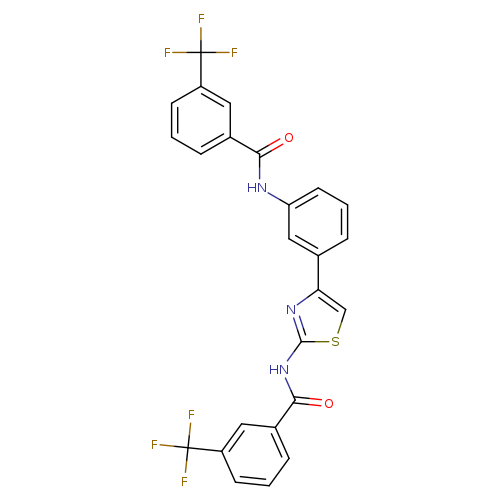 3-(trifluoromethyl)-N-(3-{2-[3-(trifluoromethyl)benzamido]-1,3-thiazol-4-yl}phenyl)benzamide