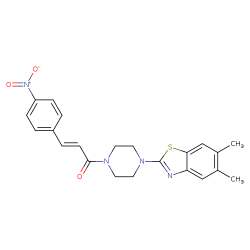 (2E)-1-[4-(5,6-dimethyl-1,3-benzothiazol-2-yl)piperazin-1-yl]-3-(4-nitrophenyl)prop-2-en-1-one