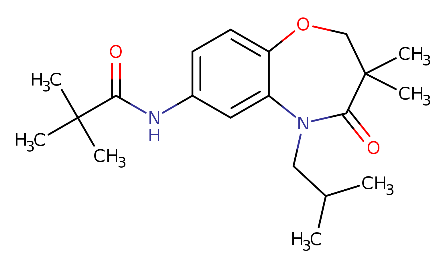 N-[3,3-dimethyl-5-(2-methylpropyl)-4-oxo-2,3,4,5-tetrahydro-1,5-benzoxazepin-7-yl]-2,2-dimethylpropanamide