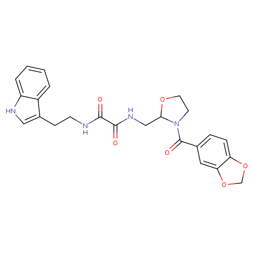 N'-{[3-(2H-1,3-benzodioxole-5-carbonyl)-1,3-oxazolidin-2-yl]methyl}-N-[2-(1H-indol-3-yl)ethyl]ethanediamide