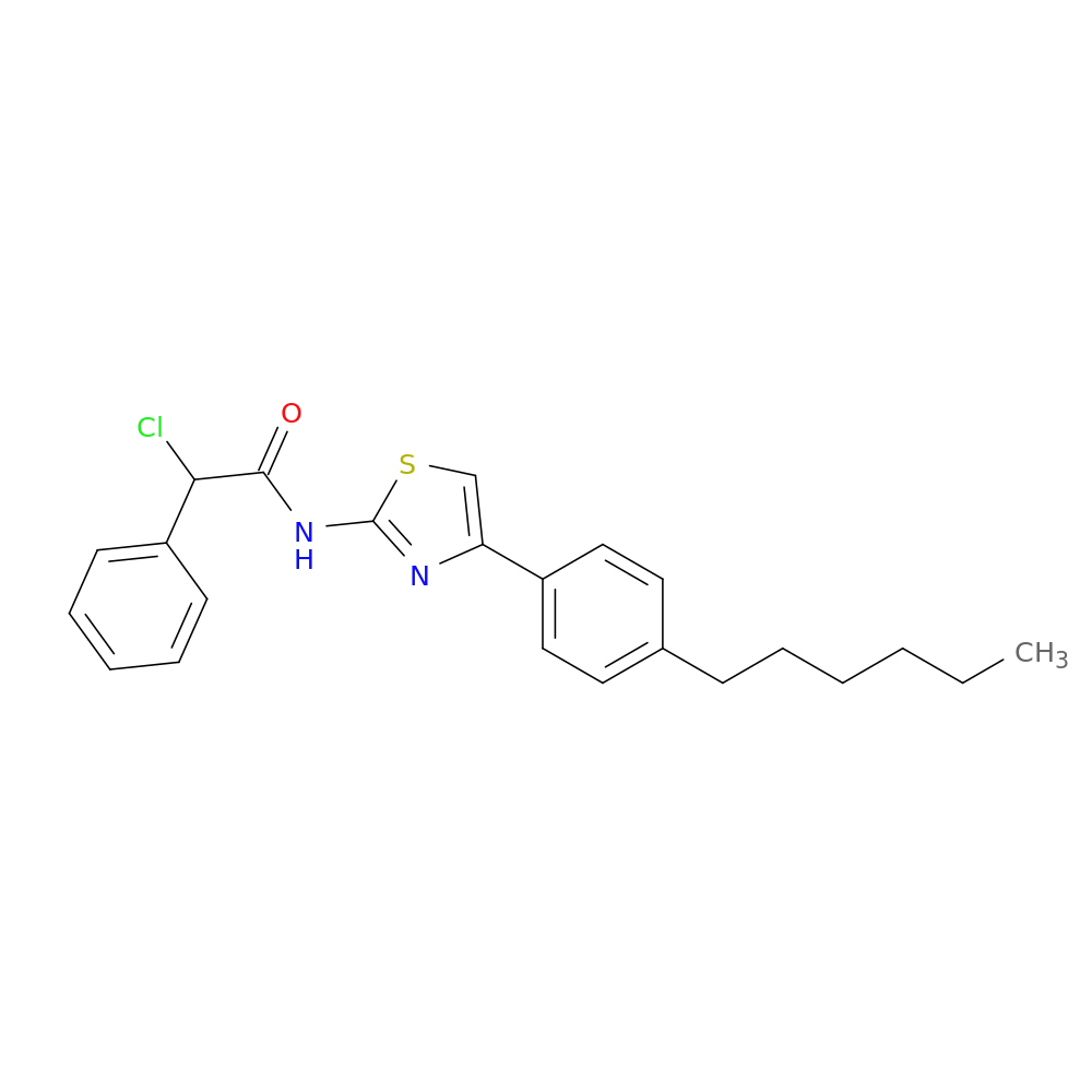 2-chloro-N-[4-(4-hexylphenyl)-1,3-thiazol-2-yl]-2-phenylacetamide