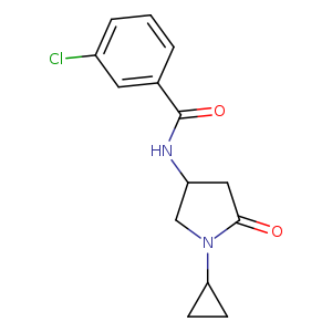 3-chloro-N-(1-cyclopropyl-5-oxopyrrolidin-3-yl)benzamide