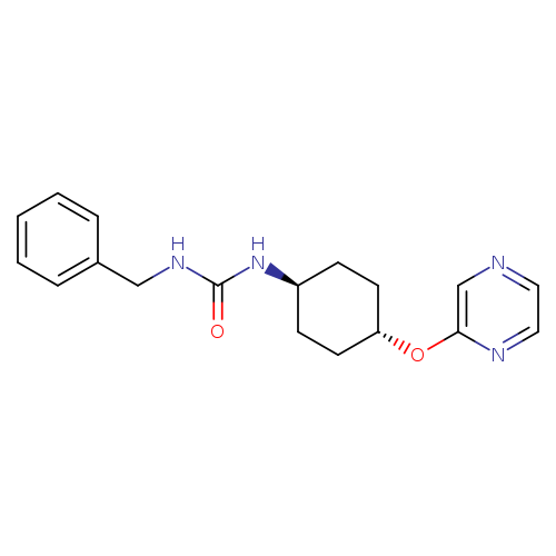 1-benzyl-3-[(1r,4r)-4-(pyrazin-2-yloxy)cyclohexyl]urea