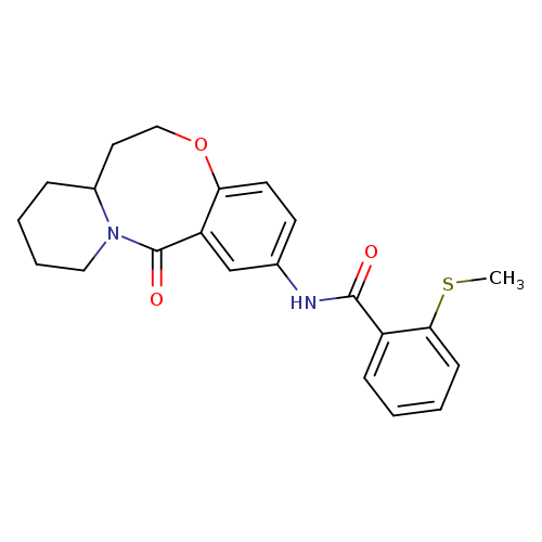 2-(methylsulfanyl)-N-{2-oxo-9-oxa-1-azatricyclo[10.4.0.0^{3,8}]hexadeca-3,5,7-trien-5-yl}benzamide