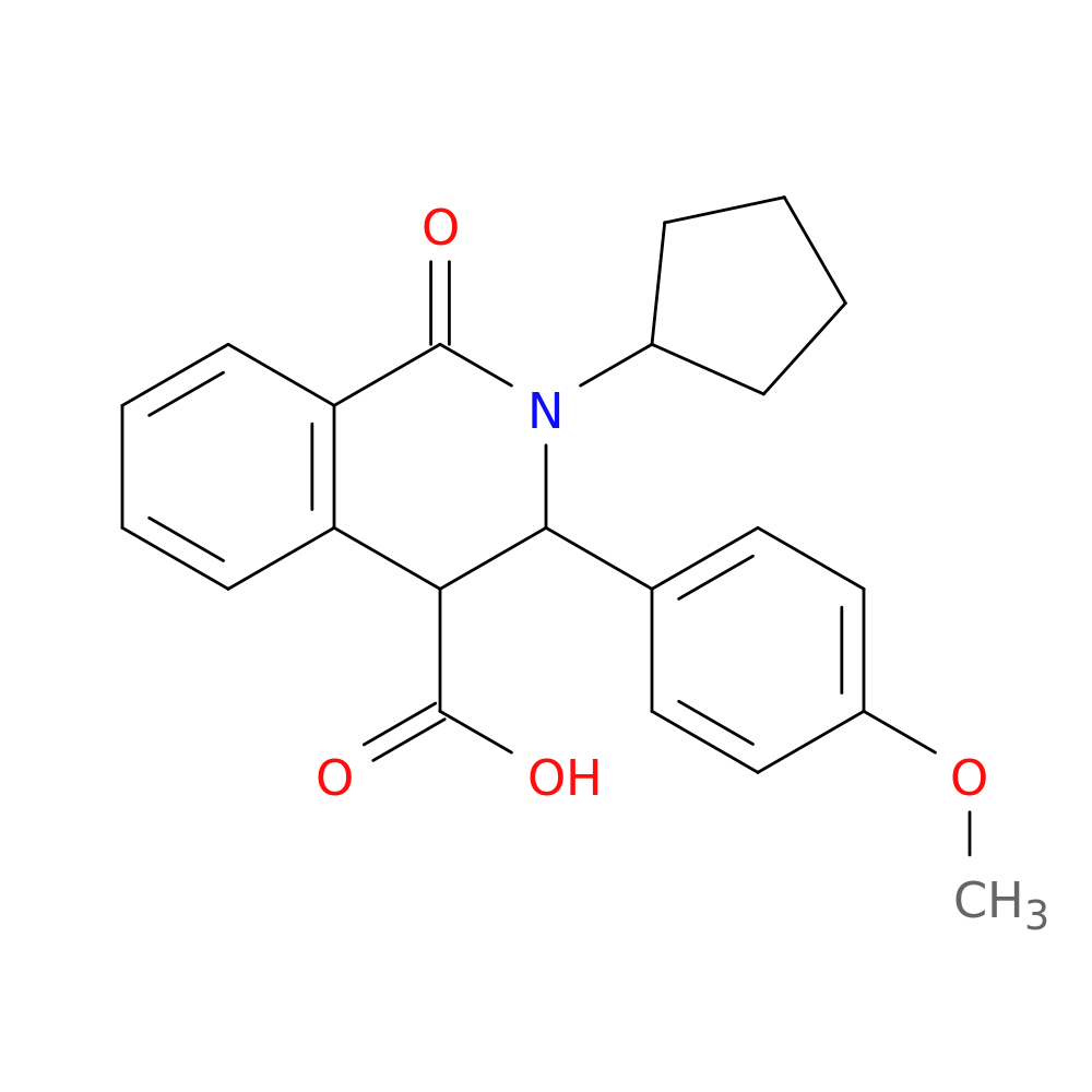 2-cyclopentyl-3-(4-methoxyphenyl)-1-oxo-1,2,3,4-tetrahydroisoquinoline-4-carboxylic acid