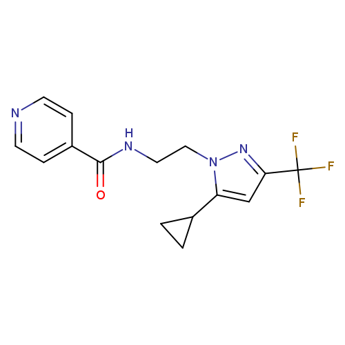 N-{2-[5-cyclopropyl-3-(trifluoromethyl)-1H-pyrazol-1-yl]ethyl}pyridine-4-carboxamide