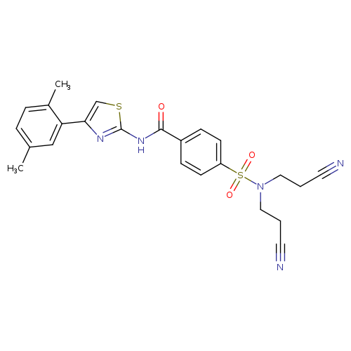 4-[bis(2-cyanoethyl)sulfamoyl]-N-[4-(2,5-dimethylphenyl)-1,3-thiazol-2-yl]benzamide