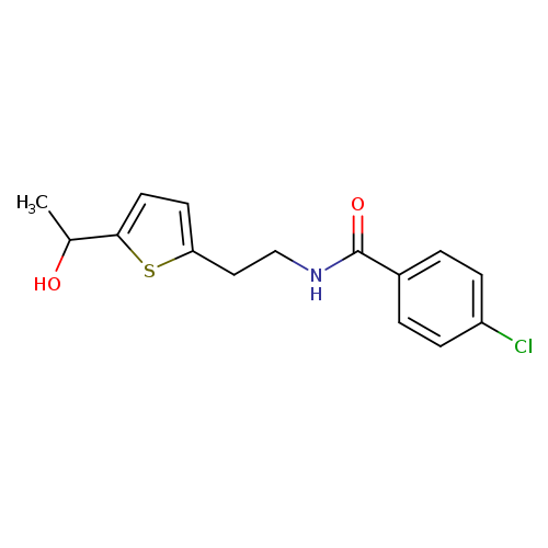 4-chloro-N-{2-[5-(1-hydroxyethyl)thiophen-2-yl]ethyl}benzamide