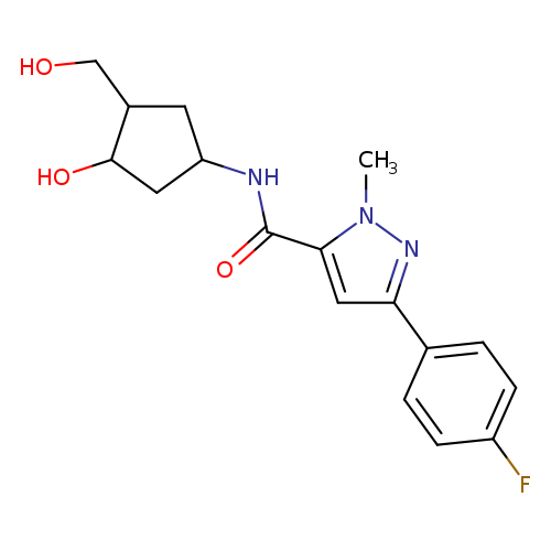 3-(4-fluorophenyl)-N-[3-hydroxy-4-(hydroxymethyl)cyclopentyl]-1-methyl-1H-pyrazole-5-carboxamide