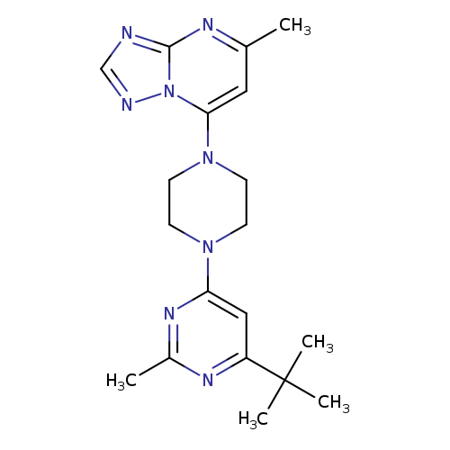 4-tert-butyl-2-methyl-6-(4-{5-methyl-[1,2,4]triazolo[1,5-a]pyrimidin-7-yl}piperazin-1-yl)pyrimidine