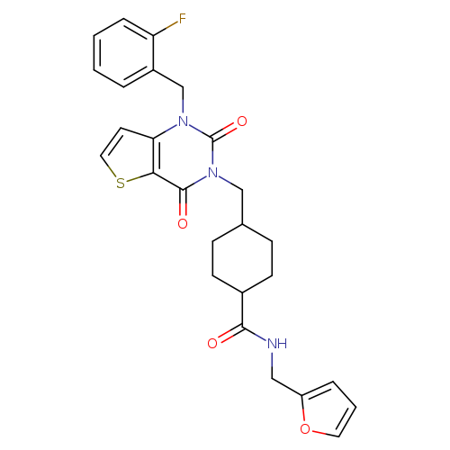 4-({1-[(2-fluorophenyl)methyl]-2,4-dioxo-1H,2H,3H,4H-thieno[3,2-d]pyrimidin-3-yl}methyl)-N-[(furan-2-yl)methyl]cyclohexane-1-carboxamide