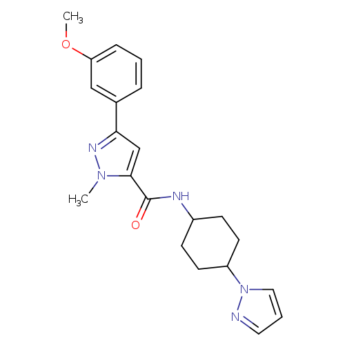 3-(3-methoxyphenyl)-1-methyl-N-[4-(1H-pyrazol-1-yl)cyclohexyl]-1H-pyrazole-5-carboxamide