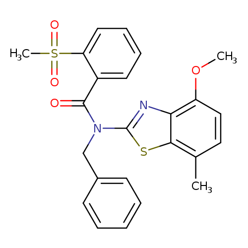 N-benzyl-2-methanesulfonyl-N-(4-methoxy-7-methyl-1,3-benzothiazol-2-yl)benzamide