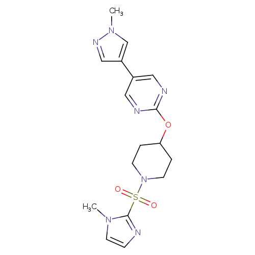 2-({1-[(1-methyl-1H-imidazol-2-yl)sulfonyl]piperidin-4-yl}oxy)-5-(1-methyl-1H-pyrazol-4-yl)pyrimidine
