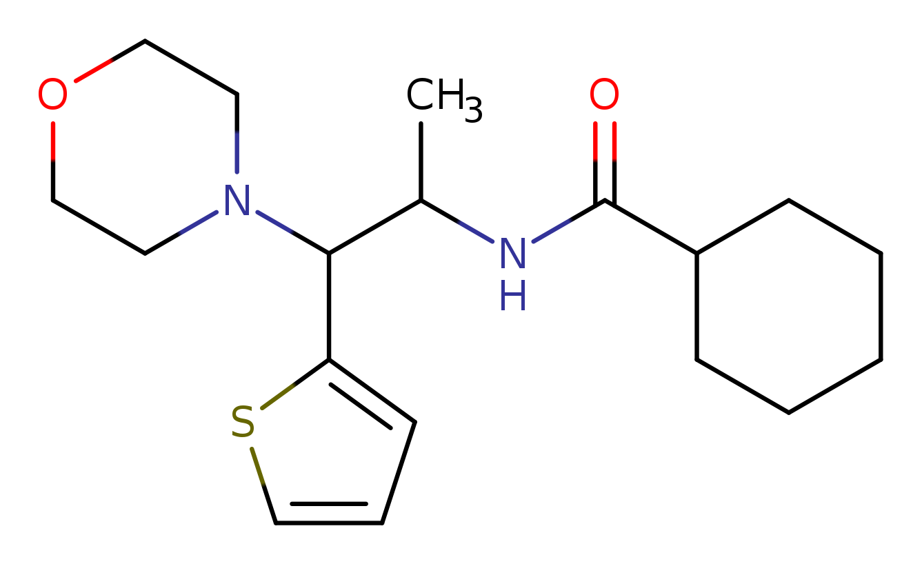 N-[1-(morpholin-4-yl)-1-(thiophen-2-yl)propan-2-yl]cyclohexanecarboxamide